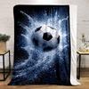 Soccer Ball with Dynamic Water Splash On a Dark Background. for All Seasons Blanket Lunch Break Throw Gift