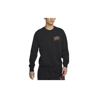 Nike Club Fleece Embroidered Logo Crew Neck Sweatshirt Men Tops Black FV4446-010