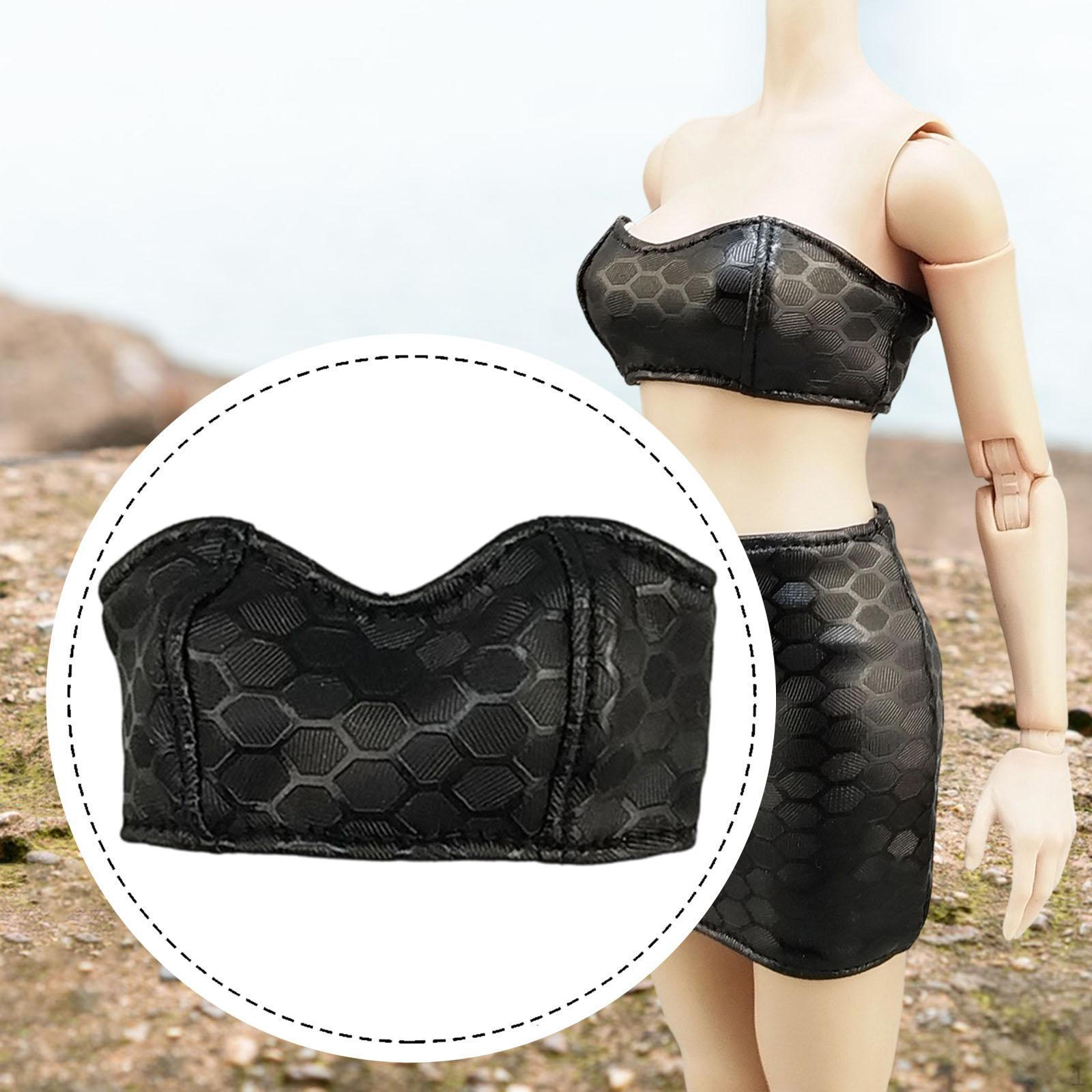 

1/6 Scale Summer Tube Figure Bandeau Basic Crop Top for 12inch Action black Pattern