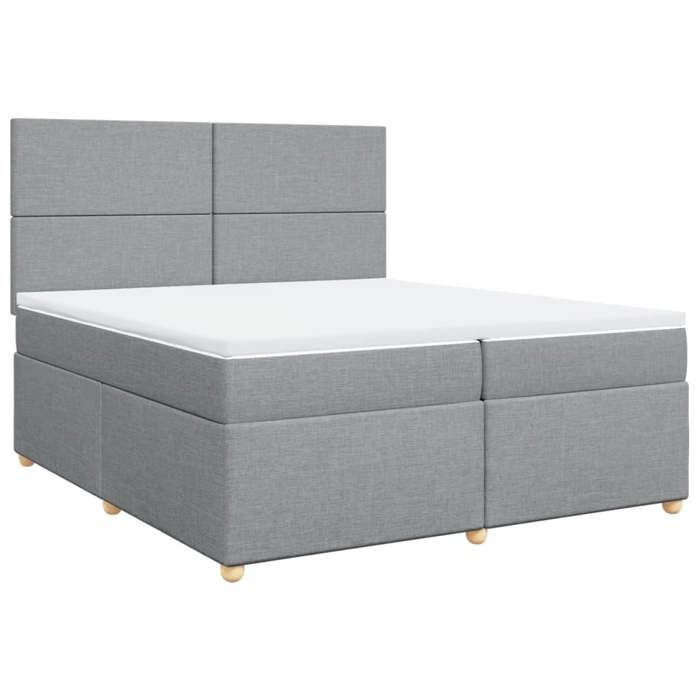 VidaXL Sommier à lattes de lit avec matelas Gris clair 200x200cm Tissu 3291380