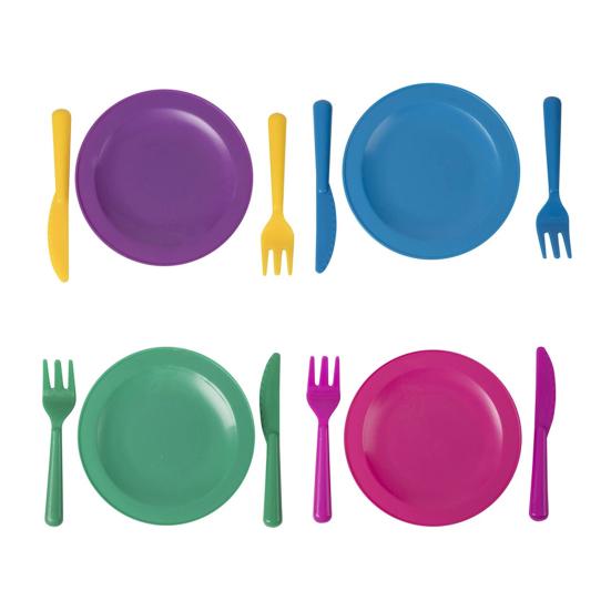 26Pcs/Set Simulation Tableware Housekeeping Toys Color Cutter Fork Spoon Plate Kitchenware Pretend Play Toys Children Kitchen Play House Toys