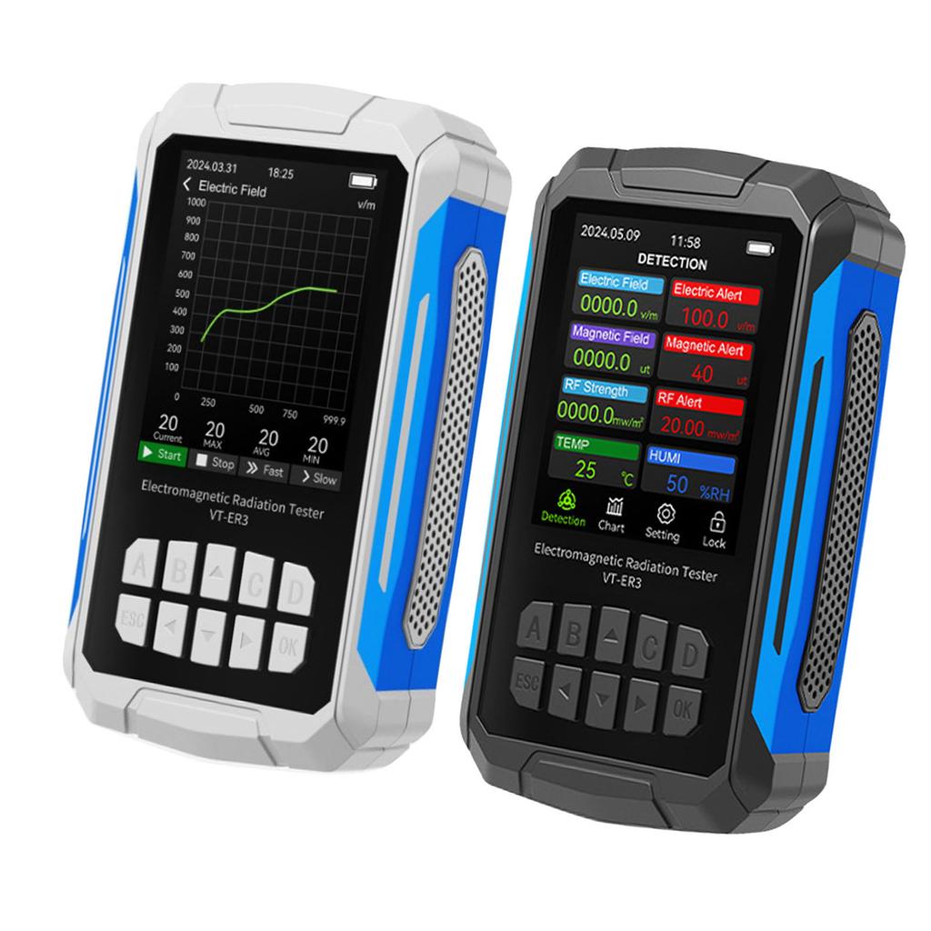 Electromagnetic Field Radiation Detector 2.8in TFT Color Display Rechargeable 5 In 1 Radiation Dosim