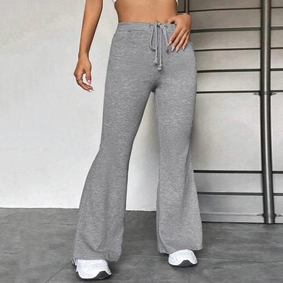 Pantaloni da donna Pantaloni sportivi con coulisse Vita elastica Tasche in tinta unita Pantaloni lunghi per yoga fitness elasticizzati a tutta lunghezza