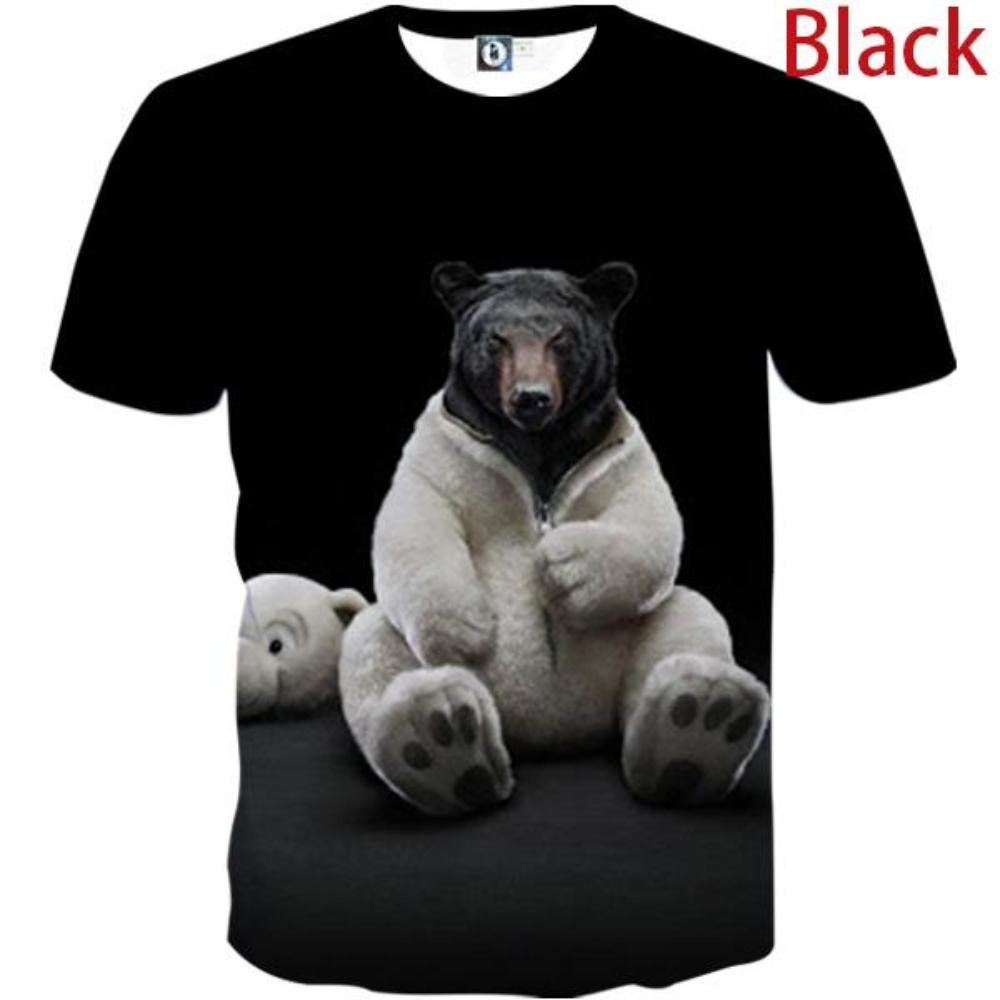 New Men's Short Sleeved T-shirt 3D Printed Animal T-shirt Fun Round Neck Summer Short Sleeved Top