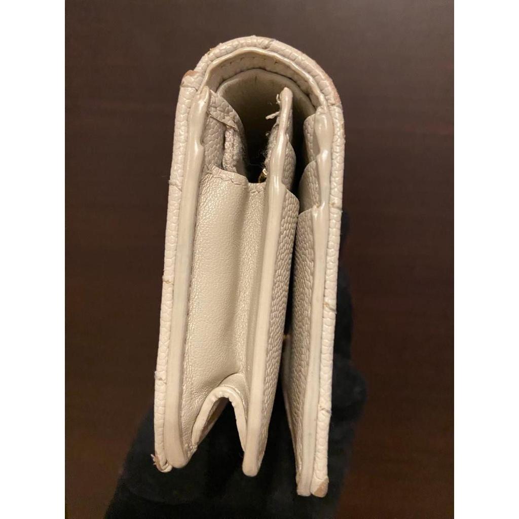 Used SAINT LAURENT bifold wallet beige