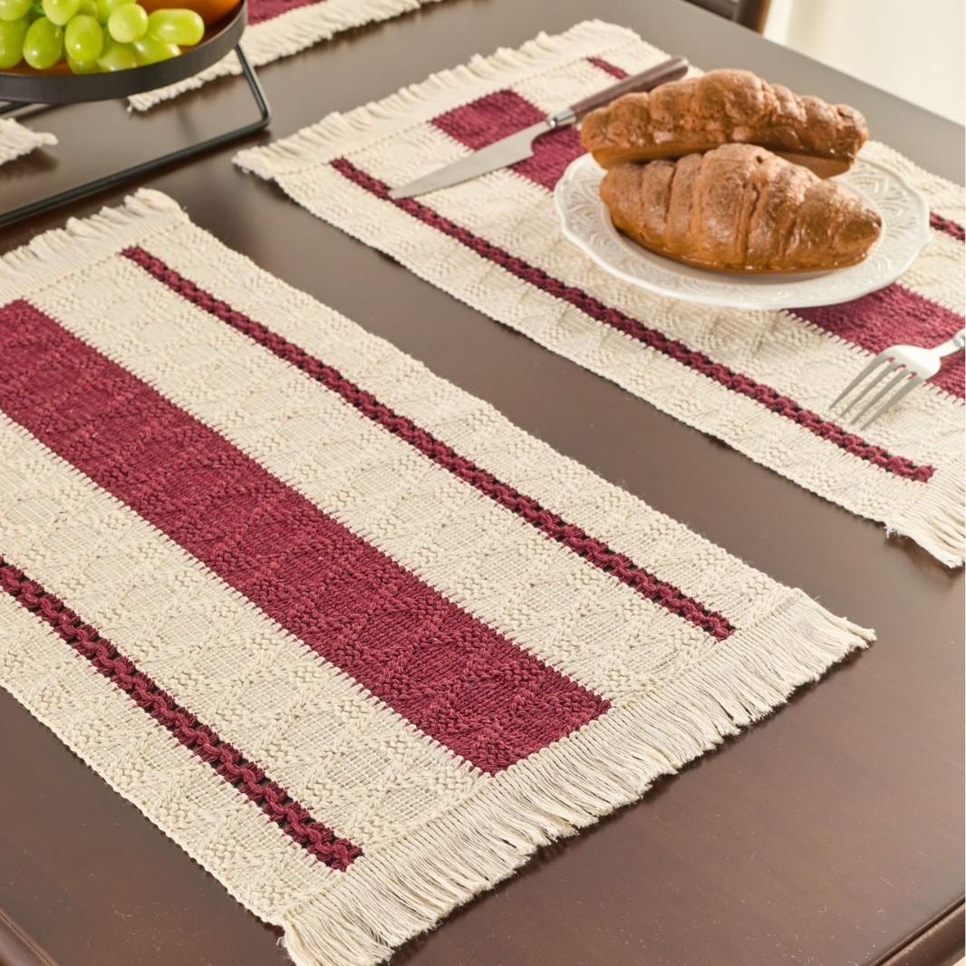 

Плейсмат из пеньковой веревки, праздничный плейсмат, плетеный, цветной, полосатый, с бахромой, подставка под миску