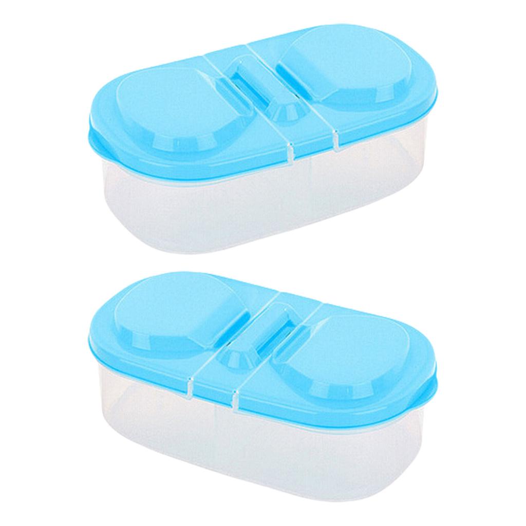 Dual Compartment Kids Snack Container BPA Free Plastic Storage Box With Transparent Lid Leakproof Design For Travel And Home Use