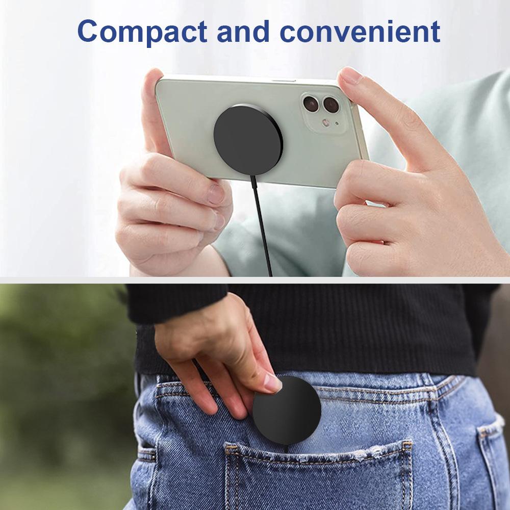 15W Magnetic Wireless Charger for iPhone - Aluminum Alloy Fast Charging Station with USB C Multi-Port Compatible Flash Charger for Apple Watch