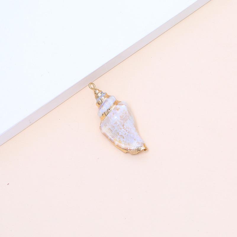 Electroplated Natural Shell Conch Scallop Pendant for DIY Necklace & Bracelet Jewelry