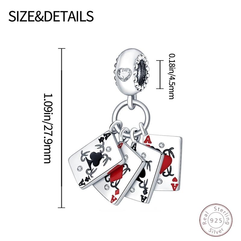 100% Copper Playing Cards Shiny Zirconia Beads 3Mm Diy Holiday Exquisite Jewelry Gift Making