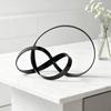 Metal Hoop Sculpture Nordic Abstract Loop Ornament Modern Minimalist Interlocking Circle Decor for
