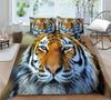 3D Tiger Pattern Quilt Cover Home Bedding Set AU Full Size Single/Double Home Decoration