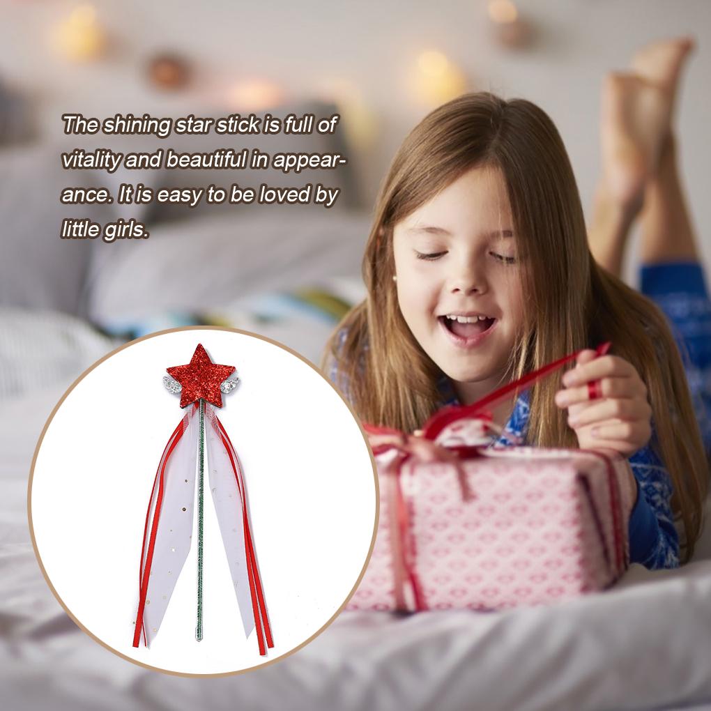Theme Party Wand Children's Performance Props Funny Dress Up Five Pointed Star Wing Toy Exquisite Fairy Wand for Birthday Gifts