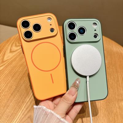 For Magsafe Magnetic Wireless Charging Case For iPhone 17 Air 11 12 13 14 15 16 Pro Max Plus Matte Soft Silicone Shockpoof Cover