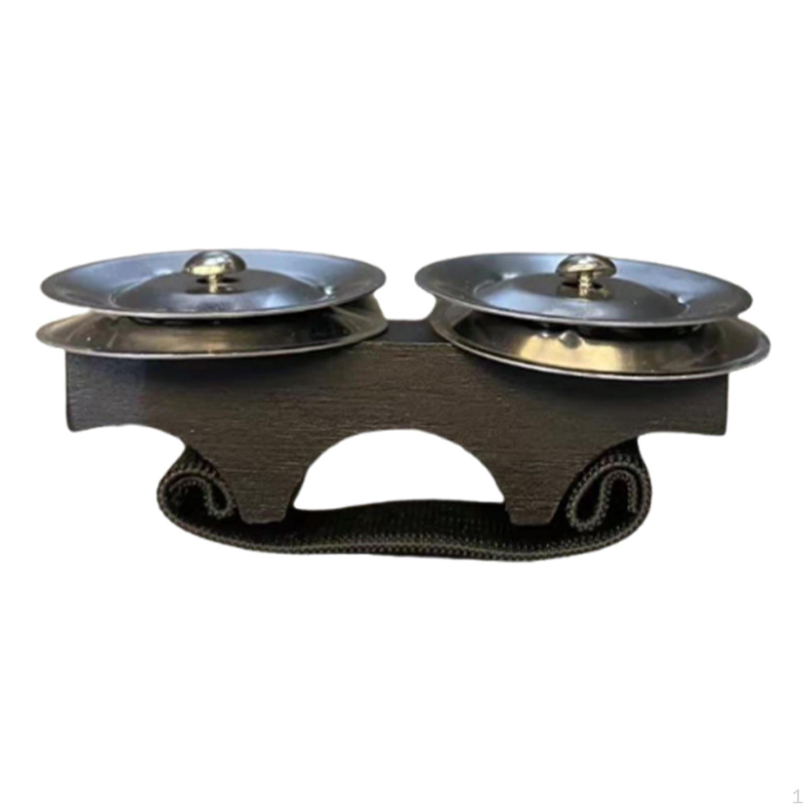 

Finger Bell Instrument, Hand Tambourine for Rhythm Exercises Black