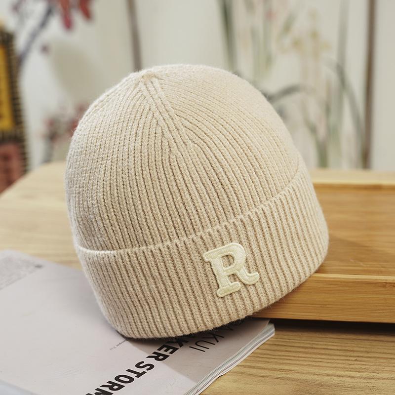 Hat Women's Winter New Korean Version Wool Hat Student Letters Warm Knitted Hat Versatile Cold Hat Men
