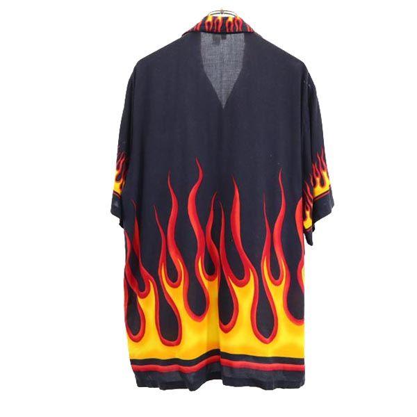 THUMSUP Short sleeve Open collar shirt XL Black Men's Used
