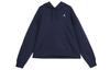 Brooklyn Thickened And Fleece Lined Knitted Fabric Pullover Hooded Sweatshirt Women's Blue DQ4459-410