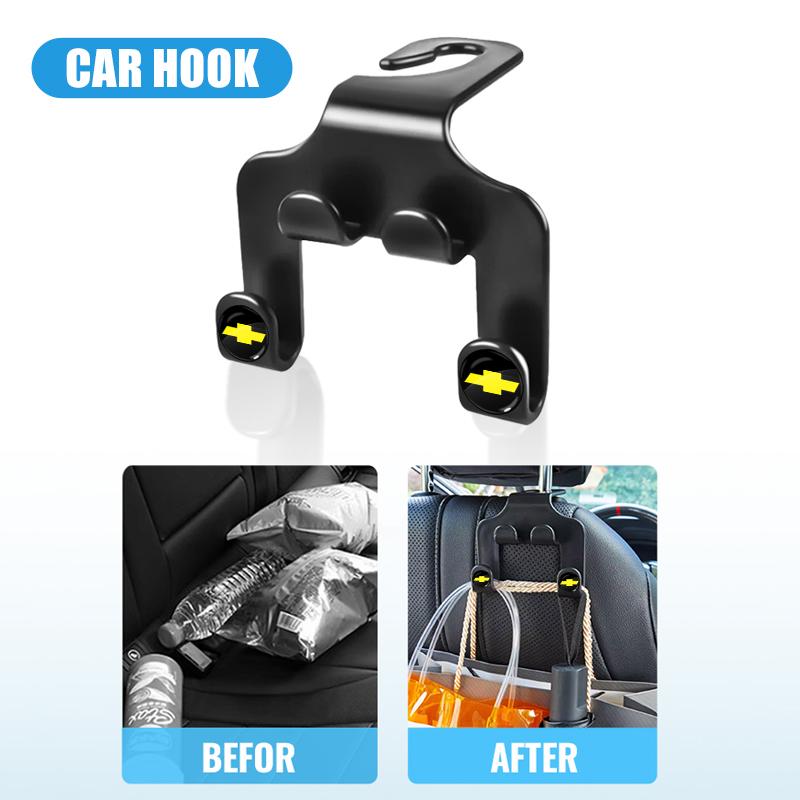 1/2Pcs Car Rear Seat Back Hook Headrest Hidden Holder Storage Hanger For Chevrolet Cruze Sail Onix Corsa Aveo Captiva Sonic Spark S10 Tracker Trax