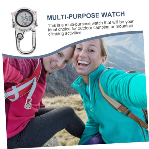 BESPORTBLE 1-Piece Outdoor Carabiner Watch for Mountaineering, Multifunctional and Practical