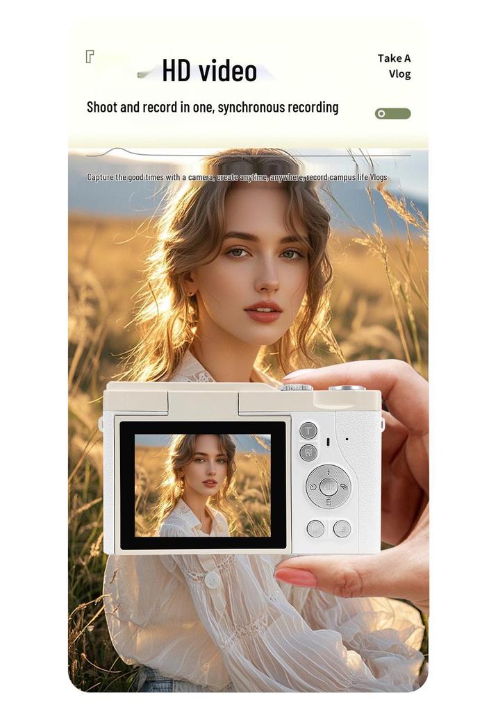 Compact Flip-Screen HD DSLR Camera with Zoom for Students