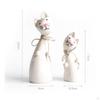 2 Pieces Wooden Cat Figurine Set Minimalist Design Nordic Style Statue House Decoration for