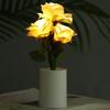 3 Head LED Chinese Rose Table Lamp Creative Bedside Night Light Simulation Flower Decorative Desk Lamp for Bedroom Living Room