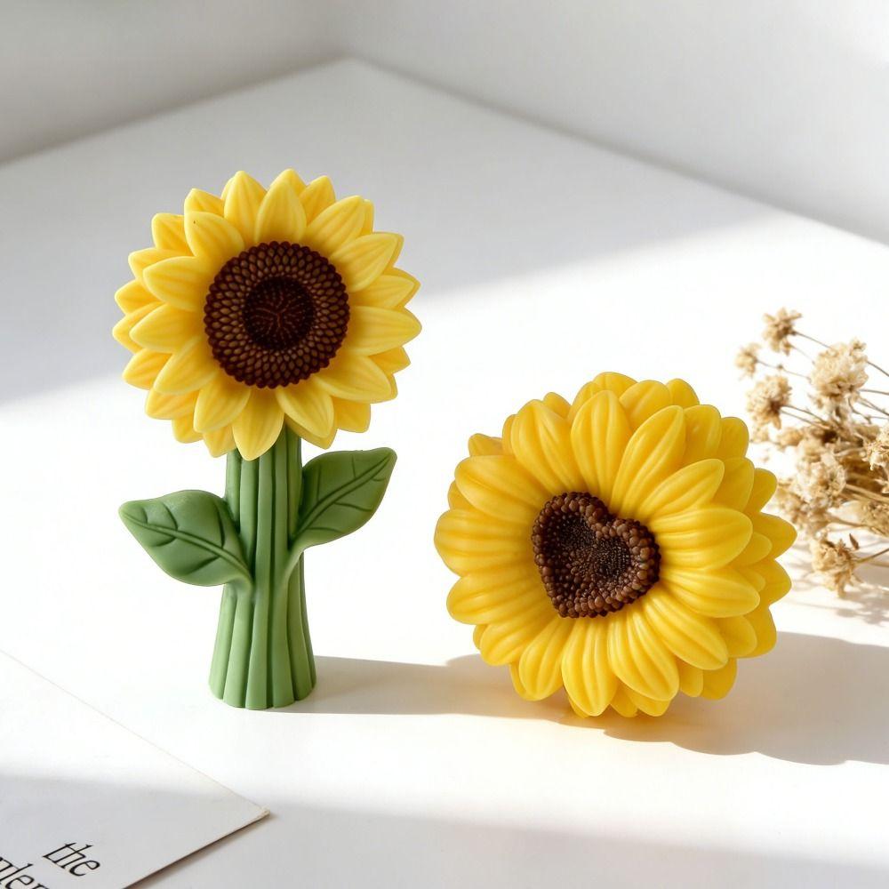New Sunflower Aromatherapy Candle Mold Silicone Reusable Plaster Mold DIY 3D Resin Mold Home Decor
