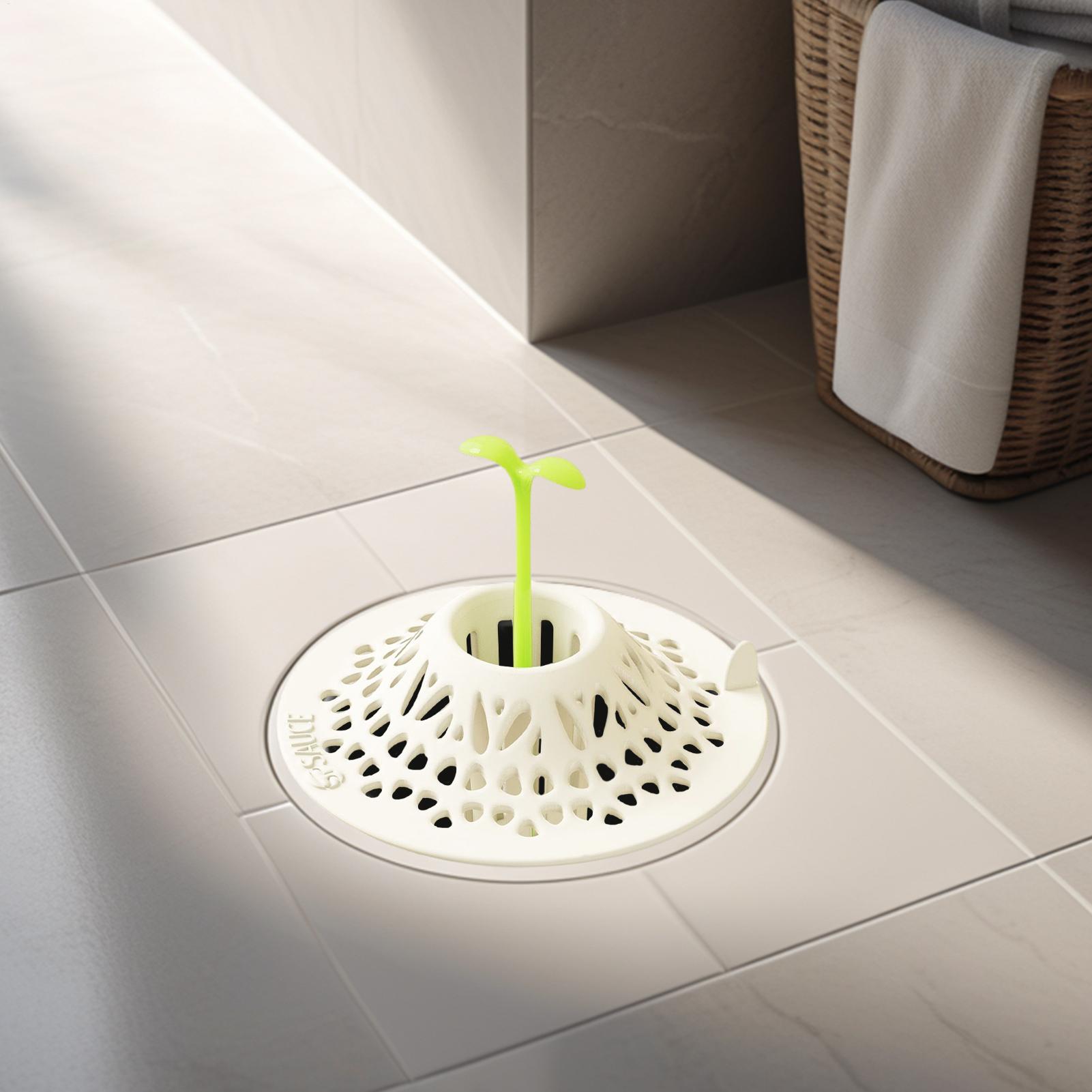 Hair Catcher For Shower Drain With Bean Sprout Handle Drain Cover Silicone Shower Hair Catcher Silicone Bath Sink Floor Stopper China Mainland