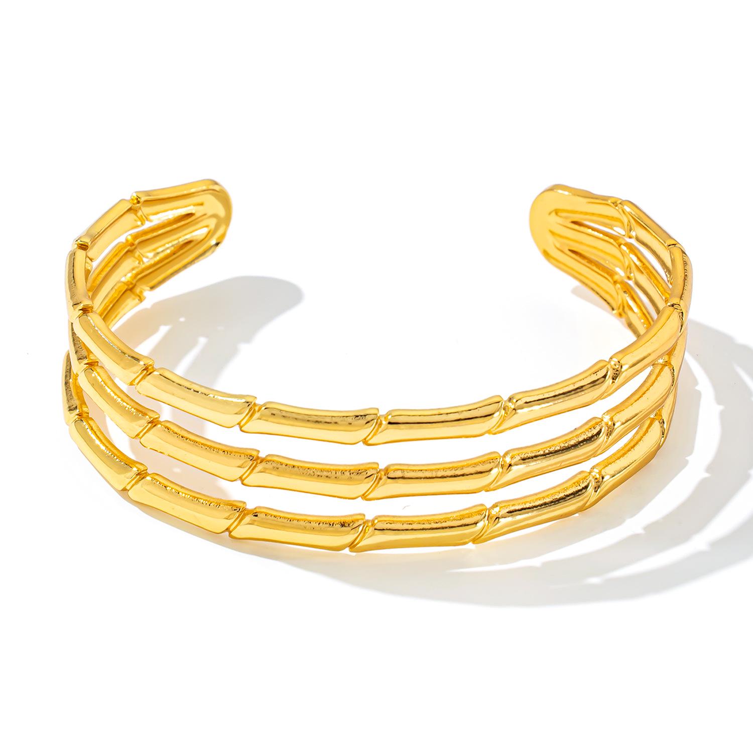 18K Gold-Plated Stainless Steel Irregular Geometric Bracelet | High-End, Bold European & American Style