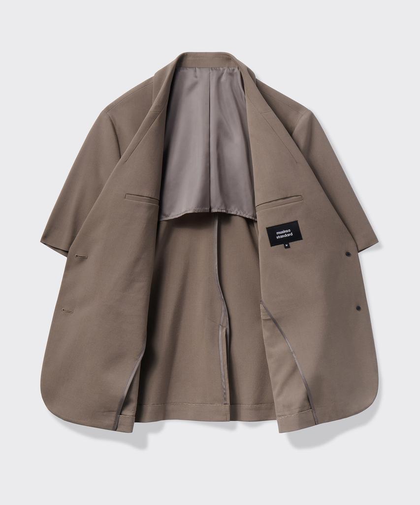 Musinsa Standard Woman Women'S Lightweight Oversized Short Sleeve Blazer [Dusty Beige]