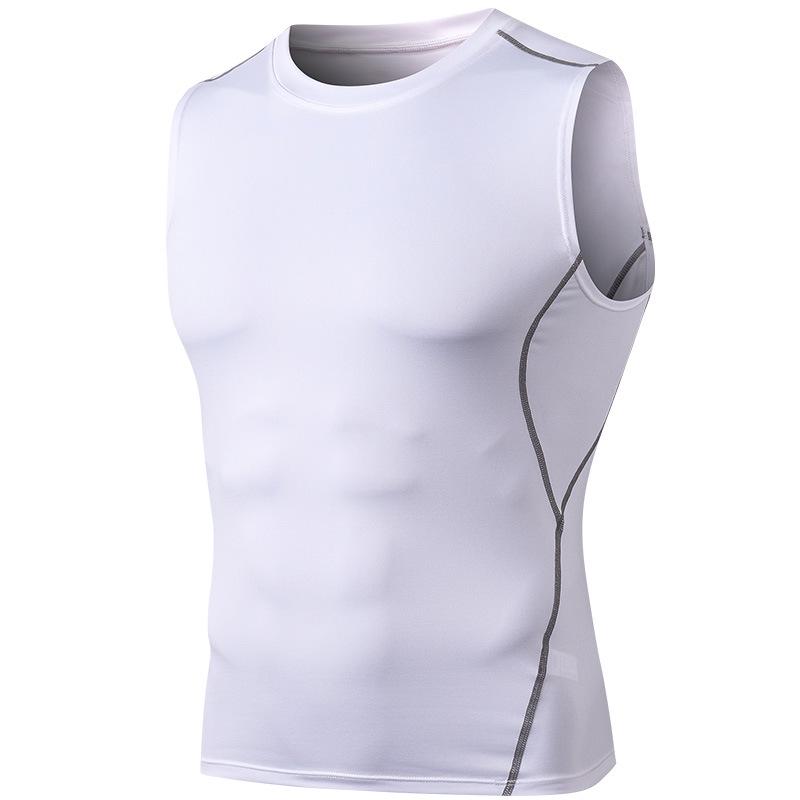 Men's PRO Fitness Compression Tank Top - High Elasticity, Sweat-Wicking, Quick-Drying, Sleeveless Round Neck Shirt