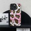 Pink leopard print 2D pattern phone case suitable for iPhone17 16 15 14 13 12 11Pro/Max/Plus anti drop and shockproof back cover