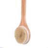 Bamboo Body Brush for Shower Long Handle Back Scrubber Natural Wood Bath Brush 40cm