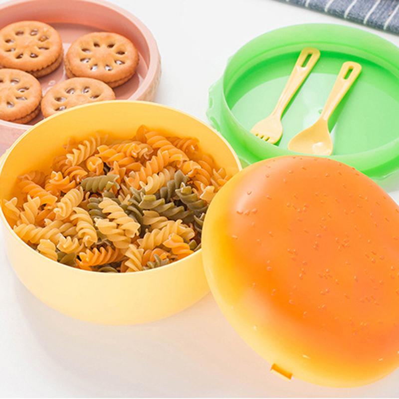 Contenitore per il pranzo a doppio strato per hamburger, contenitore per il pranzo a microonde, contenitore per alimenti, contenitore per il pranzo a doppio strato per hamburger, contenitore per il pranzo a microonde