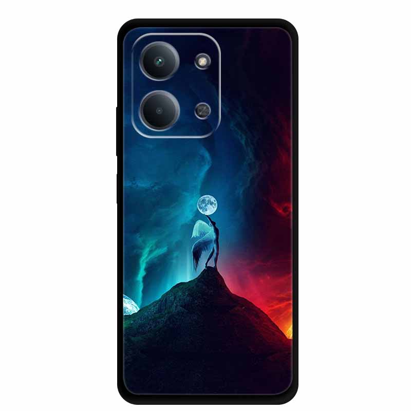 Case For Xiaomi Redmi 15C 5G European Colorful Flower Black Soft Silicone TPU Phone Case For Redmi 15C 4G Shell ProtectionBumper