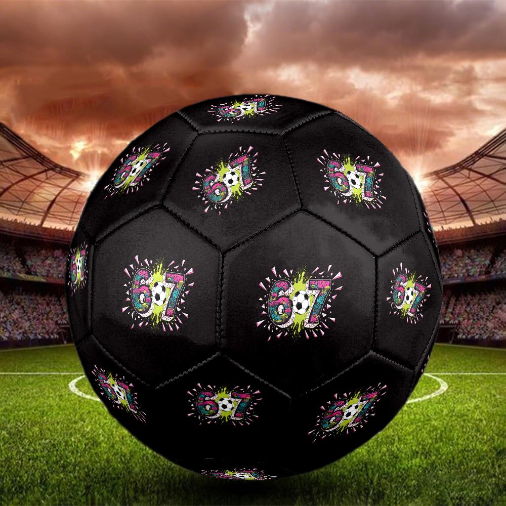 1pc Number "67" Soccer Ball Size 5 Football Machine-Stitched Indoor/Outdoor Training and Matches Unique Gift for Soccer Lovers As a Gift FT01