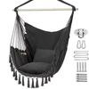 3-Section Folding Iron Pipe Hammock Swing Chair with Anti-Rollover Design