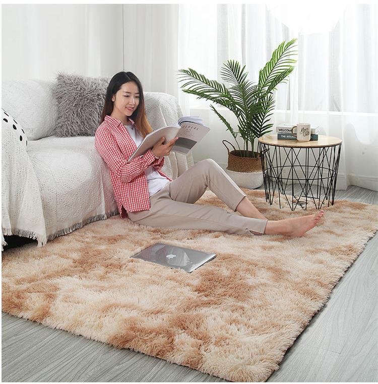Grey Living Room Large Carpet Hall Coffee Table Floor Mat 160x230 Children's Room Bedroom Long Hair Fluffy Floor Covering Rugs