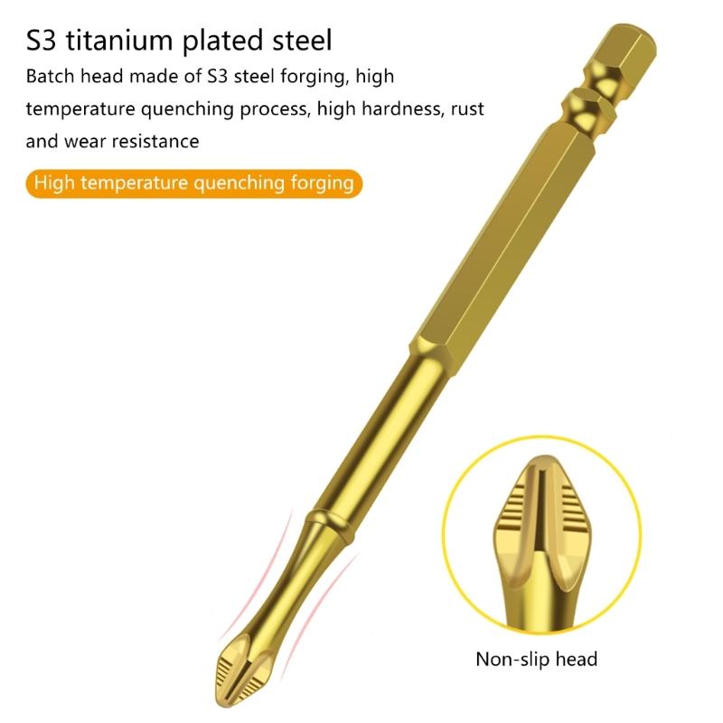 10Piece High Torque Impact Driver Bit Set, Magnetic Antislip Screw Removal Home Repair Tool Suitable for Electric Drills