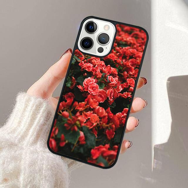 Bright Red Rose Flowers Phone Case For iPhone 17 Air 13 12 14 15 16  Cover For Apple 11 Pro Max Plus Coque