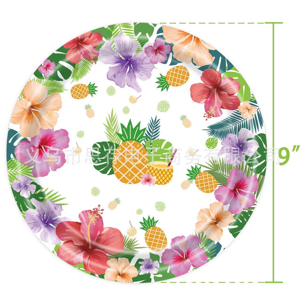 Summer Fruit Party Tableware Set: Pineapple Tablecloth, Disposable Plates & Cups for Kids' Birthdays