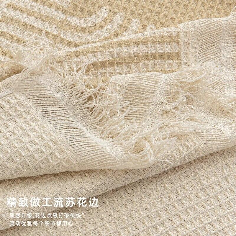 Sofa Knitted Blanket Nordic Simple Solid Color Cotton Thread Sofa Protective Cover Bedspread Leisure Tapestry Picnic Blanket