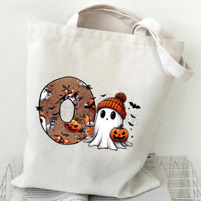 26 Letters Personalized Printing Trend Handbag Commuter Shoulder Bag Canvas Bag