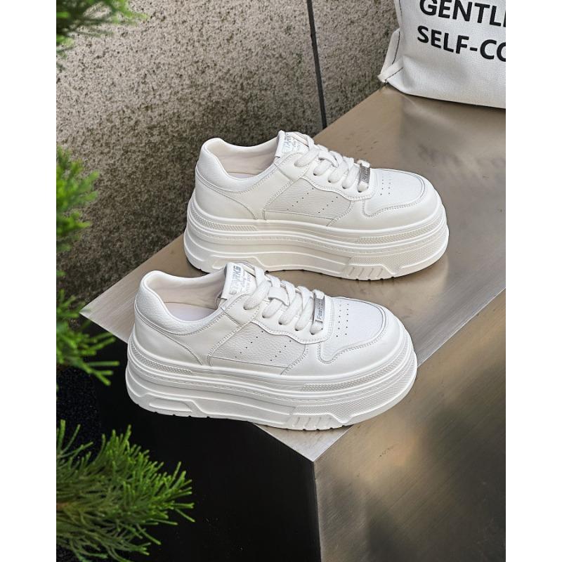 

Leather heightened thick-soled white shoes women s new summer mesh breathable and comfortable versatile ultra-light soft baseplate shoes 35