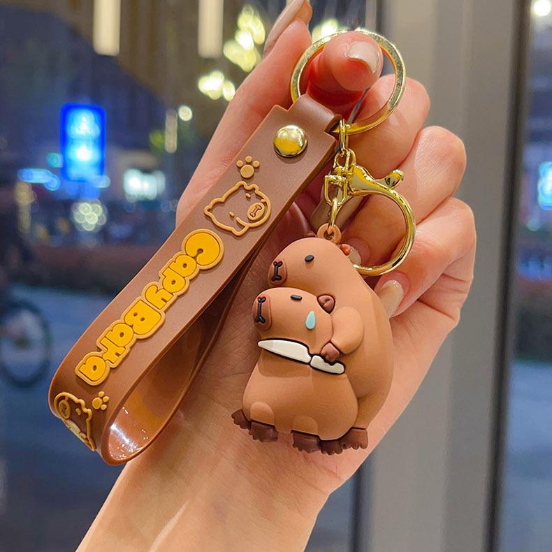 Kapibala Keychain Capybara Kun Keychain Claw Machine Small Gift Car Backpack Accessories