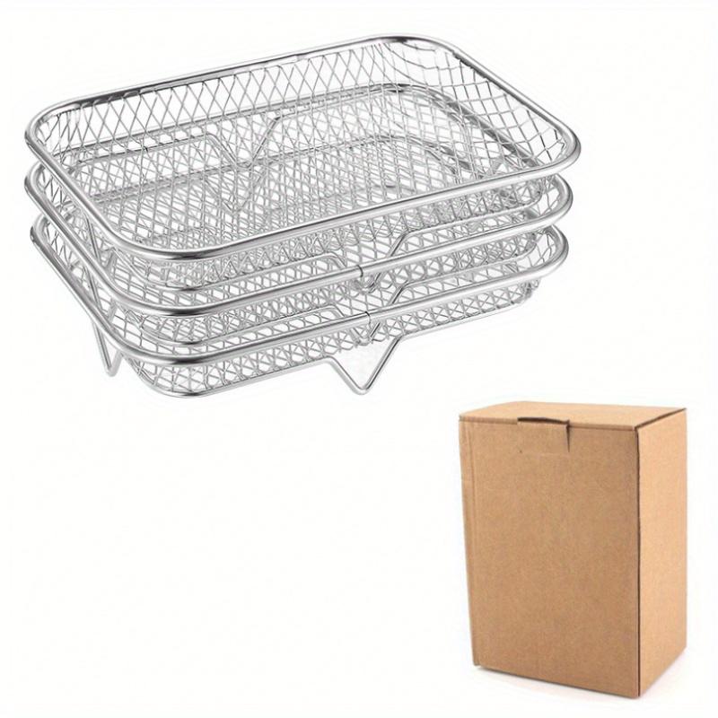 3/1Pc Air Fryer Accessories Kitchen Filter Rack Stackable BBQ Grill Rack Food Frying Basket Set Multipurpose Baking Cooking Tool
