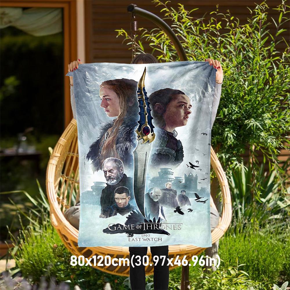 

1PC Game of Thrones Eastwatch Outdoor Flannel Blanket Soft Plush Decor for Picnics, camping,Bedroom, Playroom, Office1147A 80x120cm(31x47inch)