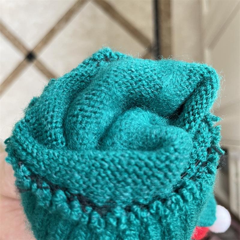 Korean Style Red Fingerless Touchscreen Gloves: Women's Winter Warmth for Students & Couples