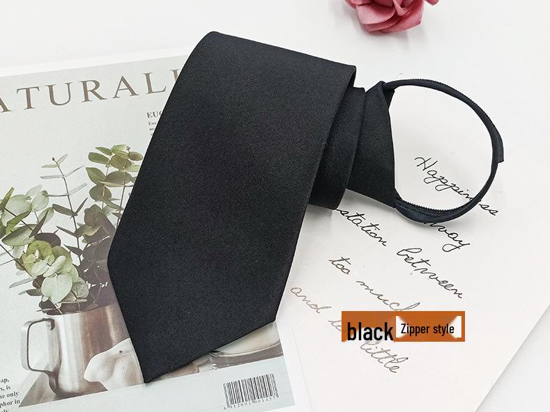

Unisex Solid Color Business Tie - 8cm Hand-Tied/Zippered Red or Black